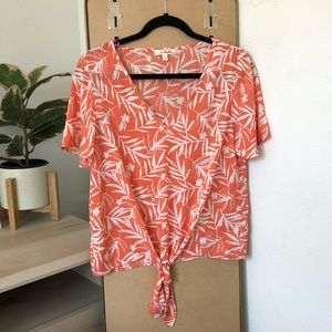 NINE BRITTON Tie Front Blouse